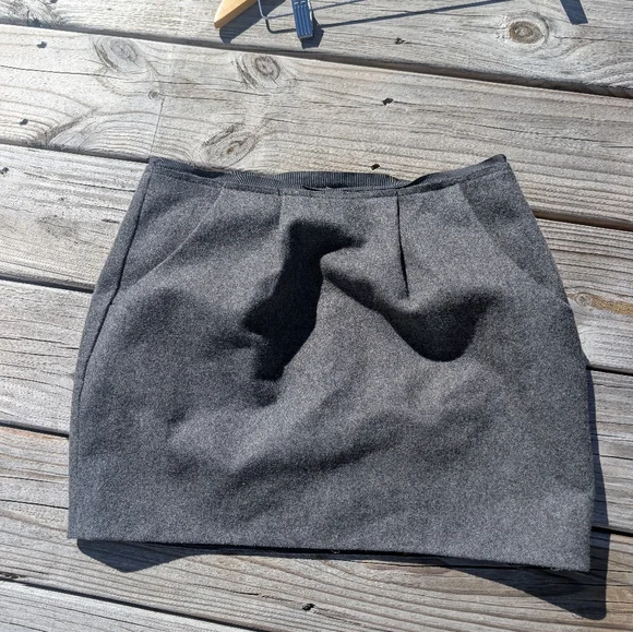 J. Crew Skirt Size 4 Charcoal Gray Felted Wool Blend Pleated Ribbon Waist Mini - Picture 5 of 7